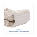 Mop Heads | Boardwalk BWK524C 24 oz. Pro Loop Web/Tailband Premium Saddleback Cotton Mop Head - White (12/Carton) image number 7