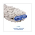 Mop Heads | Boardwalk BWK716CEA 16 oz. Cut-End Lie-Flat Cotton Wet Mop Head - White image number 5