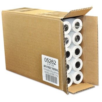 PM Company 05262CT 2.25 in. x 55 ft. Direct Thermal Printing Thermal Paper Rolls - White (50/Carton)