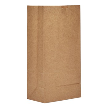 GROCERY BAGS | Ross & Wallace Paper Products 100308 6 in. x 3.88 in. x 12.5 in. #8 Size Grocery Paper Bags - Kraft (2000/Bundle)