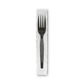 Disposable Forks | Dixie FM5W540 Grab’N Go Wrapped Cutlery Forks - Black (90/Pack) image number 1