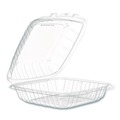 Cleaning Cloths & Wipes | Dart 90PPHT1 9 in. x 8.75 in. x 3 in. ProPlanet Microwaveable Plastic Hinged Containers - Clear (150/Carton) image number 1