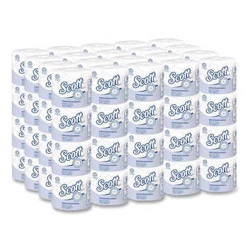 Scott 13217 Essential 100 Percent Recycled Fiber SRB Septic Safe 2 Ply Bathroom Tissue - White (80/Carton)