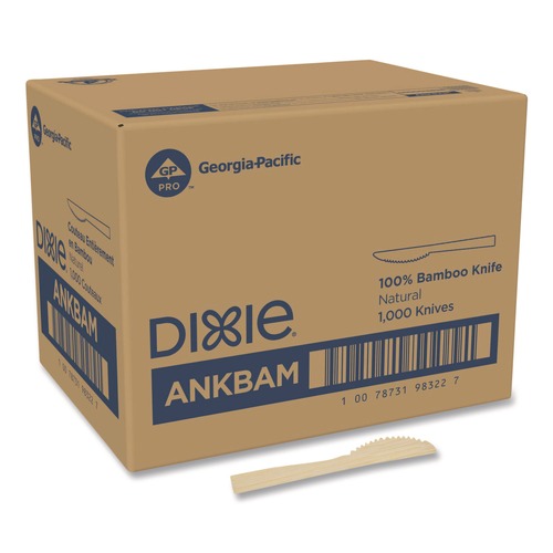 Disposable Knives | Dixie ANKBAM Bamboo Cutlery Knife - Light Golden (1000/Carton) image number 0