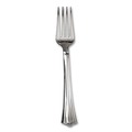 Disposable Forks | WNA WNA REF320FK Reflections Heavyweight Plastic Utensils Fork - Silver (320/Carton) image number 1