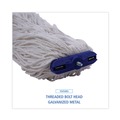 Mop Heads | Boardwalk BWK724REA 24 oz. Cut-End Lie-Flat Rayon Wet Mop Head - White image number 5