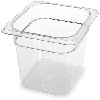 Carlisle 3068507 6.38 in. x 6.75 in. x 6 in. 2.5 qt. StorPlus Polycarbonate Food Pan - Clear