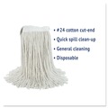 Mop Heads | Boardwalk BWK2024CEA #24 Cut-End Cotton Wet Mop Head - White image number 5