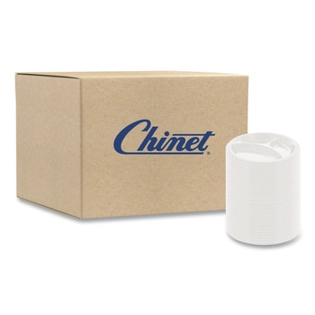Chinet 21228 9.25 in. Dia 3-Compartment Paper Plate - White (500/Carton)