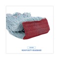 Mop Heads | Boardwalk BWK1400LCT EchoMop with Looped-End Synthetic/Cotton Wet Mop Head - Large, Blue (12/Carton) image number 7