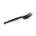 Disposable Forks | Dixie PFH53C Individually Wrapped Heavyweight Plastic Forks - Black (1000/Carton) image number 2