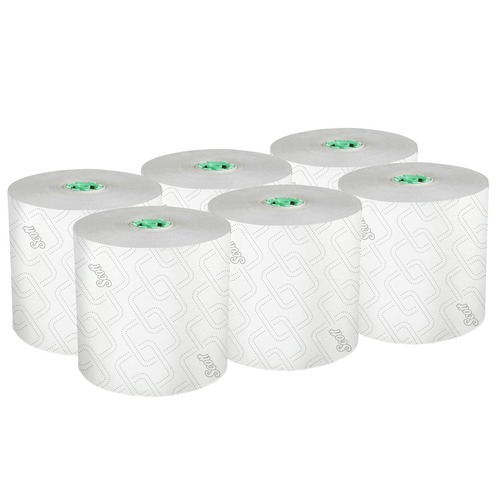 Perforated Roll & Hand Towels | Scott 25700 1-Ply 1150 ft. Pro Hard Roll Paper Towels with Elevated Scott Design for Scott Pro Dispenser - Green Core Only (6/Carton) image number 0
