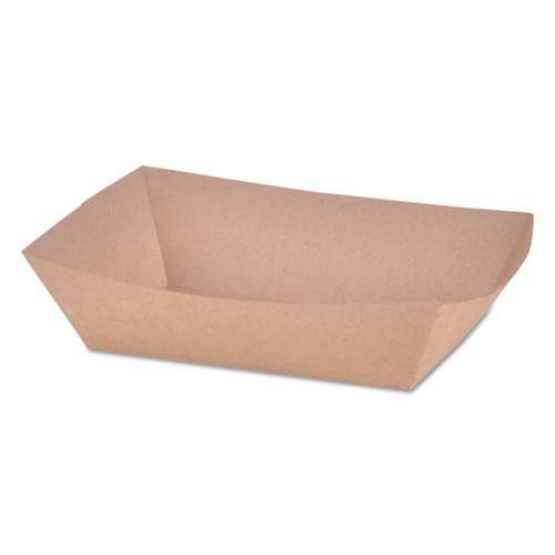 Food Trays & Liners | SCT SCH 0517 2 lbs. Capacity Eco Paper Food Trays - Brown Kraft (1000/Carton) image number 0