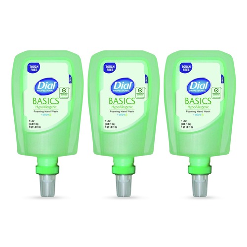 Soap Refills | Dial Professional 17000 16722 1 Liter Basics Hypoallergenic Foaming Hand Wash Refill for FIT Touch Free Dispenser - Fresh Floral Scent (3/Carton) image number 0