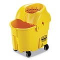 Buckets & Wringers | Rubbermaid Commercial FG759088YEL 35 qt. WaveBrake Plastic Down-Press Institution Bucket and Wringer Combos - Yellow image number 0