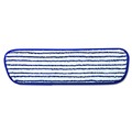 Mop Heads | Rubbermaid Commercial FGQ80000WH00 18 in. x 5.5 in. Microfiber Finish Pad - Blue/White (6/Box) image number 1