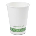 Cups | Vegware LV-12G 12 oz. 89-Series Paper Hot Cup - White/Green (1000/Carton) image number 0
