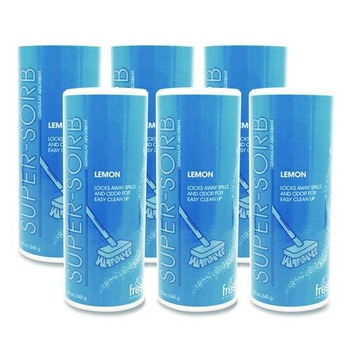 SORBENTS | Fresh Products SSC-F-006I024M-22 Super-Sorb 12 oz. Shaker Can 720 oz. Liquid Spill Absorbent, Lemon Scent (6/Box)