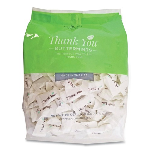 Perforated Roll & Hand Towels | Hospitality Mints HSP19061 Thank You 26 oz. Bag Buttermints Candies image number 0