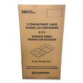 Food Containers & Lids | Plastifar 12083 9 in. x 10 in. x 3 in. 3-Compartment Foam Hinged Lid Containers - White (200/Carton) image number 4