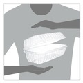 Food Containers & Lids | Dart C99HT1 Showtime 5.1 in. x 9.9 in. x 3.5 in. 29.9 oz. Hinged Plastic Hoagie Containers - Clear (200/Carton) image number 4