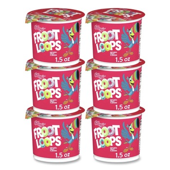 Kellogg's KEE12465 Froot Loops 1.5 oz. Single-Serve Breakfast Cereal Cups (6/Box)