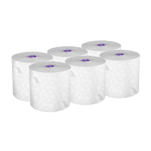 Perforated Roll & Hand Towels | Scott 02001 8 in. x 950 ft. 1-Ply Essential High Capacity Hard Roll Towel - White (6 Rolls/Carton) image number 0