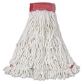Mop Heads | Rubbermaid Commercial FGA25306WH00 Web Foot Shrinkless Large Cotton/Synthetic Wet Mop Head with 5 in. Headband - White (6/Carton) image number 0