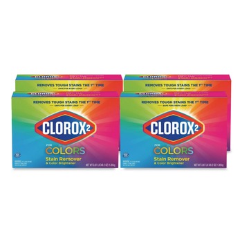 Clorox 2 03098 49.2 oz. Stain Remover and Color Brightener Powder - Original (4/Carton)