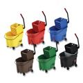 Buckets & Wringers | Rubbermaid Commercial FG757888BLUE WaveBrake 2.0 35 qt. Down-Press Plastic Bucket/Wringer Combos - Blue image number 2