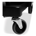 Perforated Roll & Hand Towels | Rubbermaid Commercial 1861430 12.1 in. x 22.4 in. x 23 in. 4 Shelves 1 Bin Plastic Executive Janitorial Cleaning Cart - Black image number 6