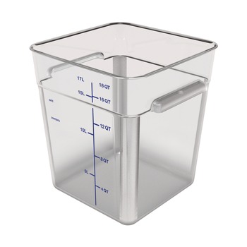 Carlisle 1195207 8.75 in. x 8.75 in. x 7.31 in. 6 qt. Squares Polycarbonate Food Storage Container - Clear
