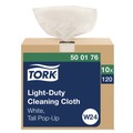 Cleaning Cloths & Wipes | Tork 500176 1-Ply 8.3 in. x 16.1 in. Light Duty Cleaning Cloth Pop Up Box - White (10/Carton) image number 0