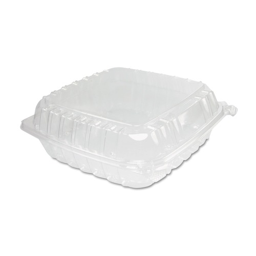 Food Containers & Lids | Dart C95PST1 ClearSeal 9.3 in. x 8.8 in. x 3 in. Hinged-Lid Plastic Containers - Clear (200/Carton) image number 0
