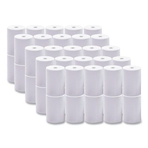 Perforated Roll & Hand Towels | PM Company 527550 2.25 in. x 75 ft. Direct Thermal Printing Paper Rolls - White (50/Carton) image number 0