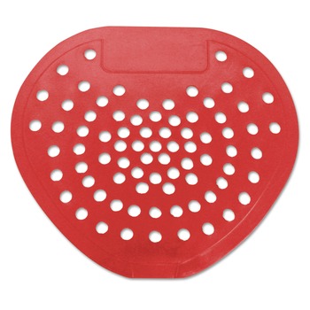 TOILET AND URINAL DEODORIZERS | HOSPECO 03901 Health Gards 7.75 in. x 6.88 in. Vinyl Urinal Screen - Cherry Scent Red (1-Dozen)