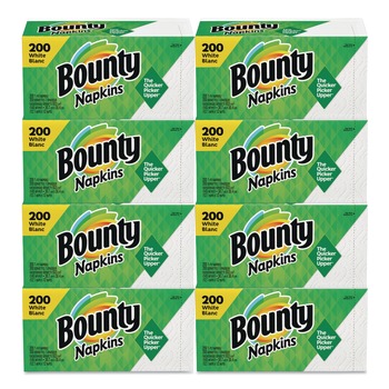 Bounty 96595 12-1/10 in. x 12 in. 1-Ply Quilted Napkins - White (8/Carton)