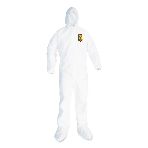 Hand Sanitizing Wipes | Ansell KCC49123 A20 Hood, Boots, and Elastic-Back Breathable Particle Protection Coveralls - Large, White (24/Carton) image number 0