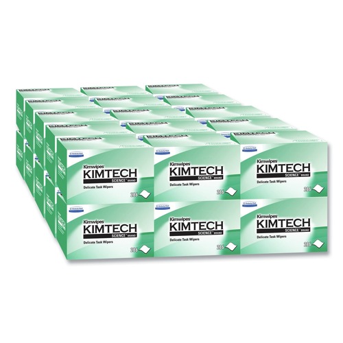 Cleaning Cloths & Wipes | Kimtech 34120 Kimwipes 4.4 in. x 8.4 in. Delicate Task Wipers - Unscented, White (280/Box, 30 Boxes/Carton) image number 0