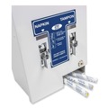 Feminine Care Dispensers & Receptacles | HOSPECO D1-25 11.13 in. x 7.63 in. x 26.38 in. 25 Cent Coin Mechanism Dual Sanitary Napkin/Tampon Dispenser - White/Blue image number 2