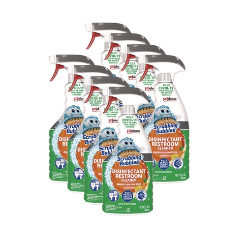 Disinfecting & Cleaning Solutions | Scrubbing Bubbles 334879 32 oz Disinfectant Restroom Cleaner - Citrus Scent (8/Carton) image number 0