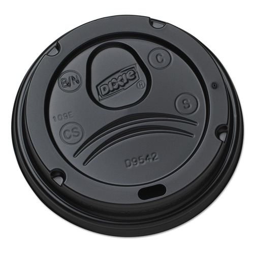 Cup Lids | Dixie D9542B 10 oz. - 20 oz. Cups Drink-Thru Plastic Lids - Black (1000/Carton) image number 0