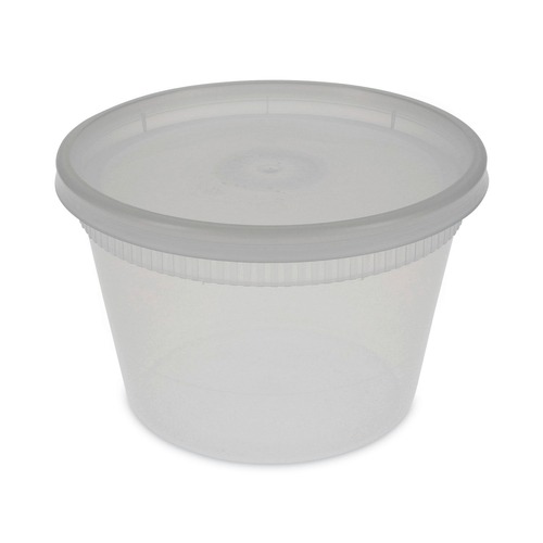 Food Containers & Lids | Pactiv Corp. YSD2516 2 in. x 2 in. x 2 in. 16 oz. Newspring DELItainer Microwavable Plastic Container - Clear (240/Carton) image number 0