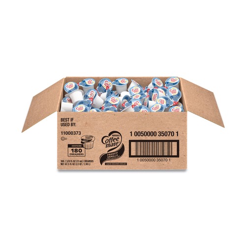 Creamers | Coffee-Mate 11000373 0.38 oz Liquid Coffee Creamer Mini Cups - French Vanilla (180/Carton) image number 0