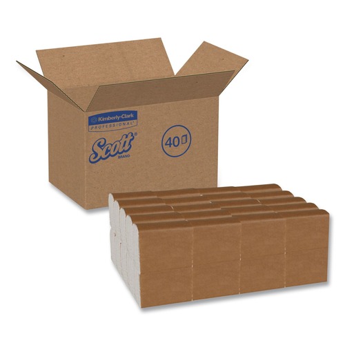 Dispenser Napkins | Scott 98710 7 in. x 13.5 in. 1-Ply Tall-Fold Dispenser Napkins - White (20/Carton) image number 0