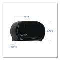 Toilet Tissue Dispensers | Boardwalk R3670BKBW 13 in. x 6.75 in. x 8.75 in. Standard Twin Toilet Tissue Dispenser - Black image number 6