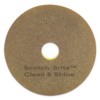 Scotch-Brite 09541 Clean and Shine 20 in. Diameter Pad - Brown/Yellow (5/Carton)