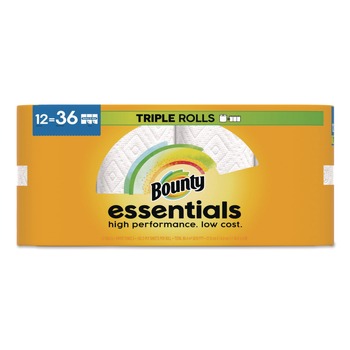 Bounty 80811697 Essentials Select-A-Size Kitchen Roll Paper Towels, 2-Ply, 5.9 x 11, White, 162 Sheets/Triple Roll, 12 Rolls/Carton