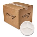 Plates | Chinet 21204 3 Compartment Plate 10-1/4 in. Di Paper Dinnerware - White (500/Carton) image number 1
