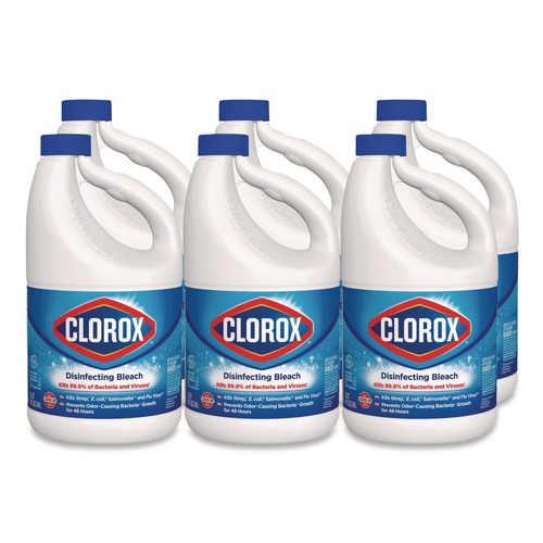 Bleach | Clorox CLO32263 81 oz. Bottle Concentrated Regular Disinfecting Bleach (6/Carton) image number 0